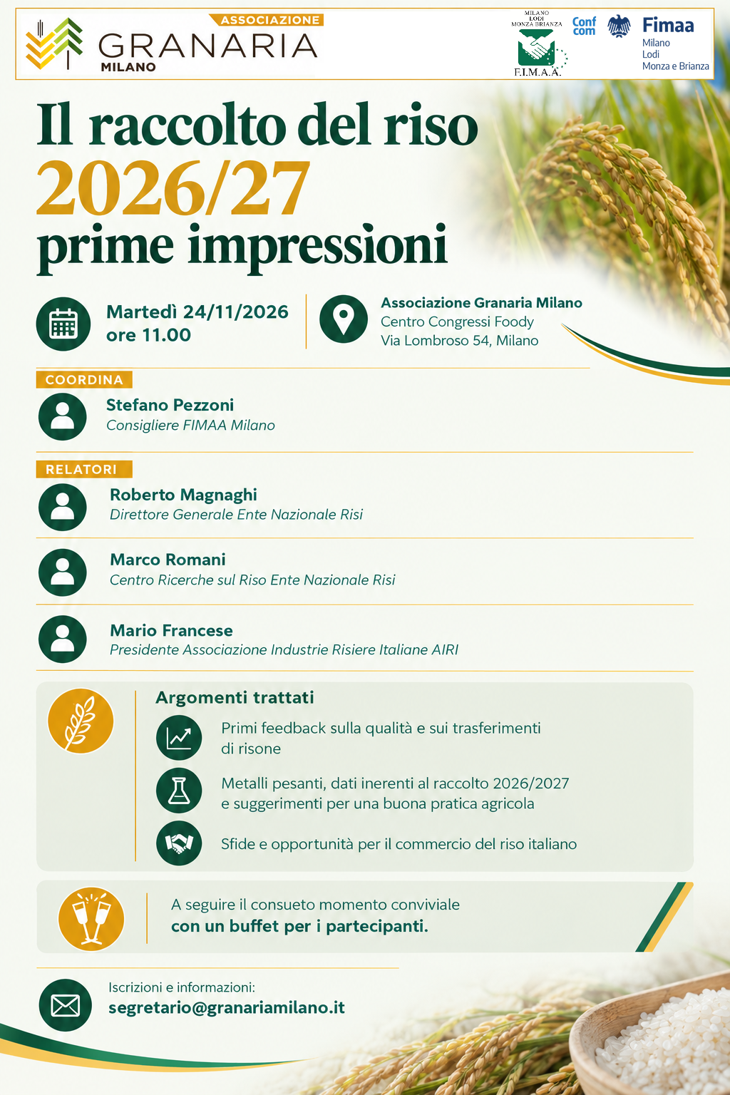 il raccolto del riso 24/11/2026